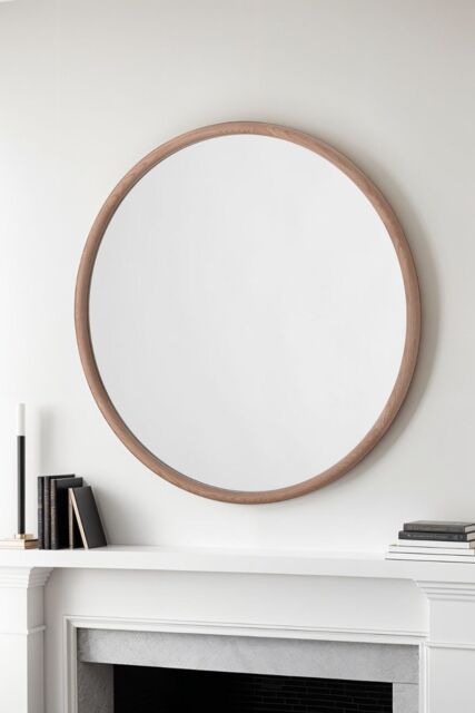 Yearn Mirrors Beaufort Round Solid Oak Wall Mirror in Natural - image 1