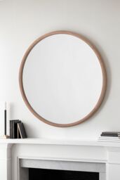 Yearn Mirrors Beaufort Round Solid Oak Wall Mirror in Natural - thumbnail 1