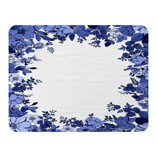 Benjamin Tate Design Winter Floral Frame Blanket in Natural - Size: 120 cm x 150 cm - image 1