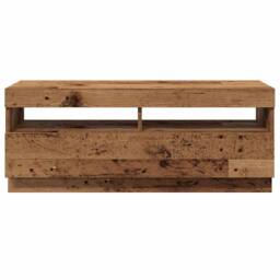 Berkfield Home TV Cabinet with LED Lights Old Wood 100x35x40 cm Engineered Wood - Size: 100 x 35 x 40 cm - thumbnail 6
