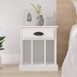 Berkfield Home Bedside Cabinet White 43x36x50 cm - Size: 43 x 36 x 50 cm - thumbnail 2