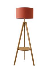 ValueLights Morrigan Rich Wood Tripod Floor Lamp with Drum Lamp Shade & Bulb in Burnt Orange - thumbnail 6