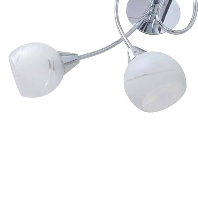 Berkfield Home Five Ceiling Lamp with Glass Shades for 5 E14 Bulbs in White - image 1