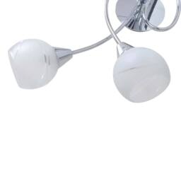Berkfield Home Five Ceiling Lamp with Glass Shades for 5 E14 Bulbs in White - thumbnail 1