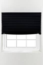 Furnished Stick On Blackout Blinds - No Drill Removable Portable Pleated Shades in Black - Size: 130 cm width x 150 cm drop - thumbnail 1