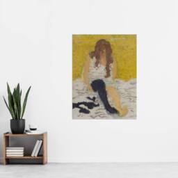 "Artery8 Woman Putting on Her Stockings Bonnard Wall Art Poster Print in Yellow - Size: W12"" x H16""" - thumbnail 4