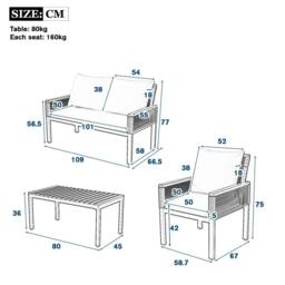 BTM Garden Lounge Set Furniture Sofa Patio Table Chairs Rattan Set in Grey - thumbnail 3