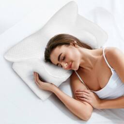 Lavio Orthopedic Memory Foam Pillow Ergonomic Neck Shoulder Support in White - thumbnail 3