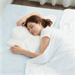 Lavio Orthopedic Memory Foam Pillow Ergonomic Neck Shoulder Support in White - thumbnail 2