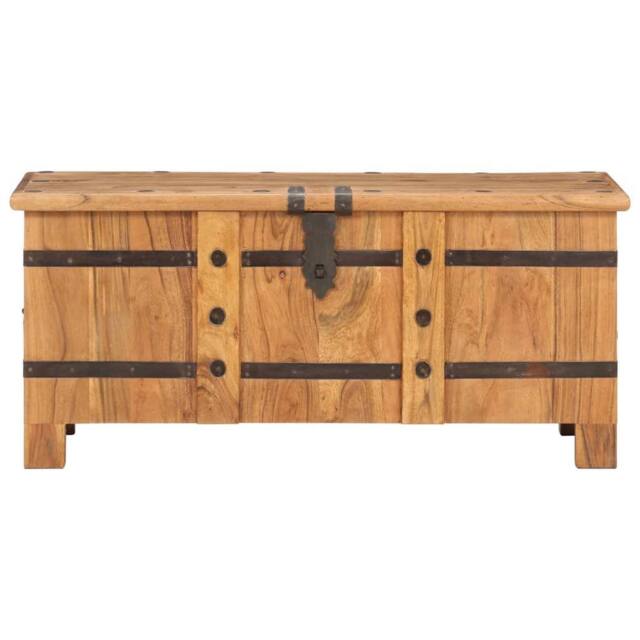 Berkfield Home Beautiful Chest 90x40x40 cm Solid Acacia Wood in Brown - Size: 90 x 40 x 40 cm - image 1
