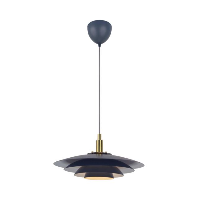 Nordlux Vintage Indoor Pendant Light Grey Metal G9 Layered Shades - Mains Powered, IP20