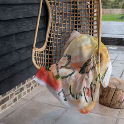 Benjamin Tate Design Be Happy Blanket in Natural - Size: 120 cm x 150 cm - thumbnail 4