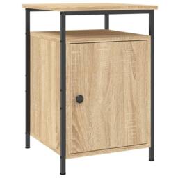 Berkfield Home Bedside Cabinet Sonoma Oak 40x42x60 cm Engineered Wood in Light Tan - Size: 40 x 42 x 60 cm - thumbnail 1
