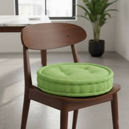 Snug City Teddy Fabric Round Booster Cushion Soft Seat Riser Pad Dining Chair in Green - Size: 45 cm x 45 cm