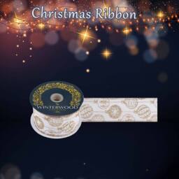 VFM e-Store Christmas Ribbon Garland 6cm x 10cm Gold X 1 - Size: 6 cm x 10 cm - thumbnail 3