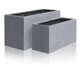 Primrose Poly Terrazzo Stone Black Outdoor Trough Planter Pot 90 Litre 80cm - thumbnail 5