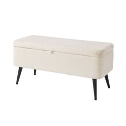 GFW Lola Boucle Teddy Ottoman Storage Bench in Cream - thumbnail 3