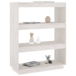 Berkfield Home Book Cabinet/Room Divider White 80x35x103 cm Solid Pinewood - Size: 80 x 35 x 103 cm - thumbnail 4