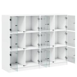 Berkfield Home Modern Bookcase with Doors White 136x37x109 cm Engineered Wood - Size: 136 x 37 x 109 cm - thumbnail 6