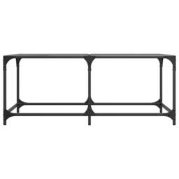 Berkfield Home Modern Coffee Table with Black Glass Top 98.5x50x40 cm Steel - thumbnail 4
