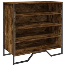 Berkfield Home Shoe Cabinet Smoked Oak 80x38x78 cm Engineered Wood - Size: 80 x 38 x 78 cm - thumbnail 2
