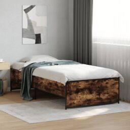 Berkfield Home Bed Frame without Mattress Smoked Oak 90x200 cm in Brown - thumbnail 1