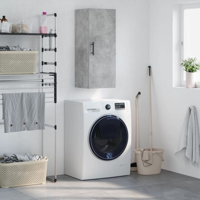 Berkfield Home Wall Mounted Cabinet Concrete Grey 34.5x34x90 cm - image 1