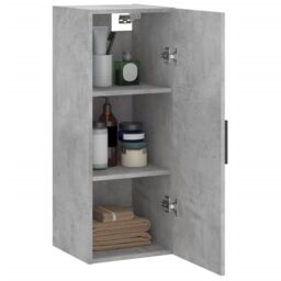 Berkfield Home Wall Mounted Cabinet Concrete Grey 34.5x34x90 cm - thumbnail 5