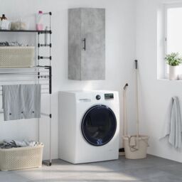 Berkfield Home Wall Mounted Cabinet Concrete Grey 34.5x34x90 cm - thumbnail 1