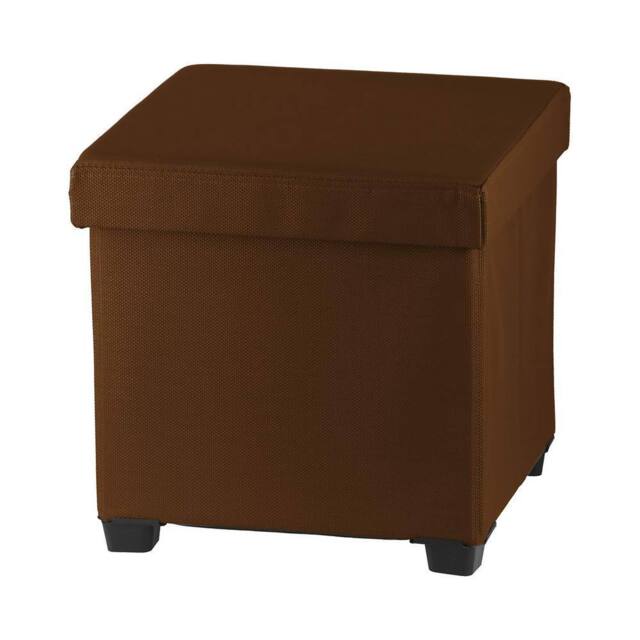 simpa Folding Storage Ottoman Foot Rest Stool in Brown - image 1