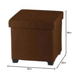 simpa Folding Storage Ottoman Foot Rest Stool in Brown - thumbnail 5