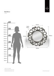 Orsina Silver Finish Frame Round Wall Mirror, Bevelled Mirror With Ornamental Carvings, Traditional Wall Mirror - thumbnail 2