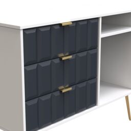 Ready Assembled 2 U Metro 3 Drawer TV Unit (Ready Assembled) in Dark Blue - thumbnail 4