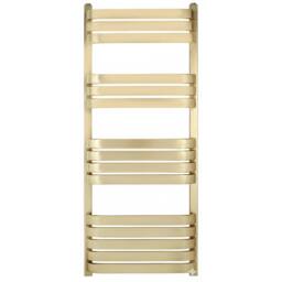 Bathroom Kingdom Auckland Brushed Brass Heated Towel Rail 1200x500mm in Gold