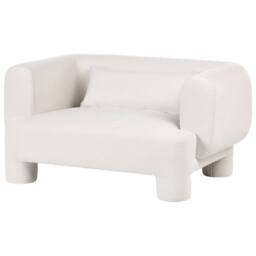 Wyld and Coco Curved 3-Piece White Fabric Sofa Set - Sofa Loveseat Armchair - thumbnail 8