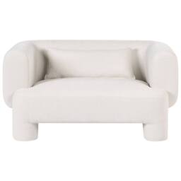 Wyld and Coco Curved 3-Piece White Fabric Sofa Set - Sofa Loveseat Armchair - thumbnail 7
