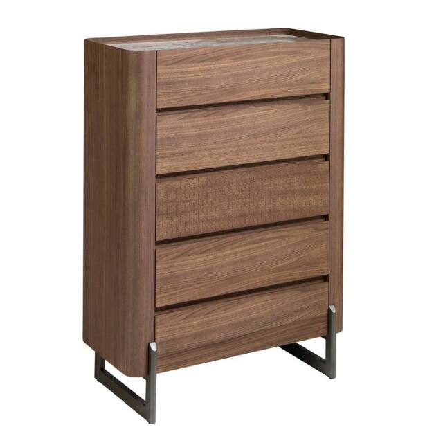 Angel Cerda Walnut Veneer Chiffonier with Porcelain Marble Top in Brown - image 1