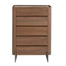 Angel Cerda Walnut Veneer Chiffonier with Porcelain Marble Top in Brown - thumbnail 2