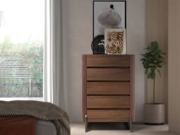 Angel Cerda Walnut Veneer Chiffonier with Porcelain Marble Top in Brown - thumbnail 3