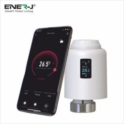 ENER-J Wifi Smart thermostatic radiator valve with screen in White - thumbnail 3