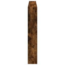 Berkfield Home Headboard Cabinet with LED Smoked Oak 180x17x102 cm in Brown - Size: 180 x 17 x 102 cm - thumbnail 7