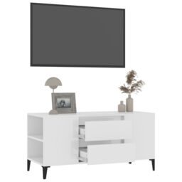 Berkfield Home TV Cabinet High Gloss White 102x44.5x50 cm Engineered Wood - thumbnail 5