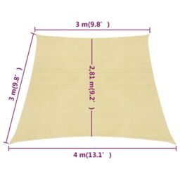 Berkfield Home Sunshade Sail 160 g/m ² Beige 3/4x3 m HDPE - thumbnail 6