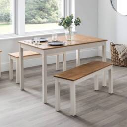 Cheshire Premium Oakridge Bench in Ivory & Oak - thumbnail 6
