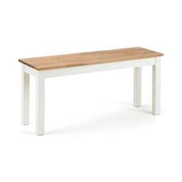 Cheshire Premium Oakridge Bench in Ivory & Oak - thumbnail 1