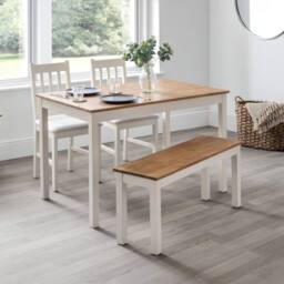 Cheshire Premium Oakridge Bench in Ivory & Oak - thumbnail 7