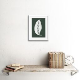 "Artery8 Wall Art Print Botanics Hunter Green Jungle Leaf Art Black Framed 9x7 inch in White - Size: W7"" x H9""" - thumbnail 2