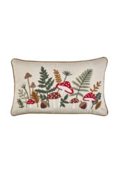 Catherine Lansfield 'Embroidery Woodland' Cushion in Natural - Size: 30 cm x 50 cm - thumbnail 4