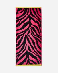 Allure Bath Fashions Jumbo Zebra Print Beach Towel 90 x 180cm - 100% Cotton in Pink - thumbnail 2