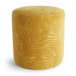Beautify Bloom Velvet Mustard Yellow Living Room Upholstered Footstool